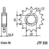 Reťazové koliečko JT JTF 333-16RB 16T, 530